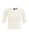 Pinko Knitted T-shirt With Sheer Logo In White
