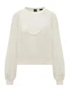 Pinko White Cotton Sweater In White