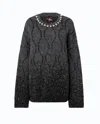 Pinko Crystal-embellished Sequin-pattern Sweater In Black