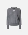 Pinko Knitted Sweater With Love Birds Logo In Gray
