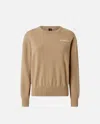 Pinko Crew Neck Knitwear Sweater With Logo Detail In Nude