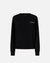 Pinko Love Bird Motif Black Sweater With Round Neck And Long Sleeves In Black