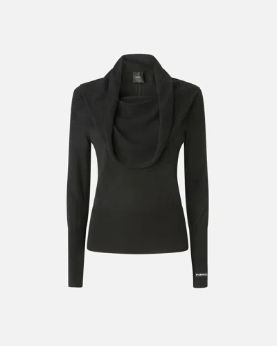 Pinko Sweater With Shawl Collar In Black