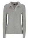 Pinko Kooser Embellished Jersey Shirt In Grigio Pioggerella