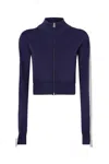 Pinko Technical Fabric Short Sweatshirt With Raised Logo And Zip