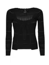 Pinko Long-sleeved Polo With Metallic Stripe