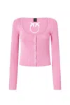 Pinko Cropped Cardigan With Bird Logo On The Back