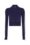 Pinko Technical Fabric Short Sweatshirt With Raised Logo And Zip
