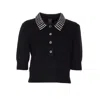 Pinko Black Wool-blend Sweater In Black