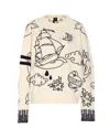 Pinko Patterned Crew-neck Sweater In Neutral