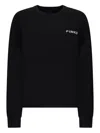 Pinko Love Bird Motif Black Sweater With Round Neck And Long Sleeves In Black