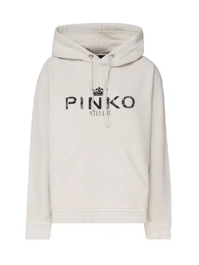 Pinko Bassani Hoodie In Beige