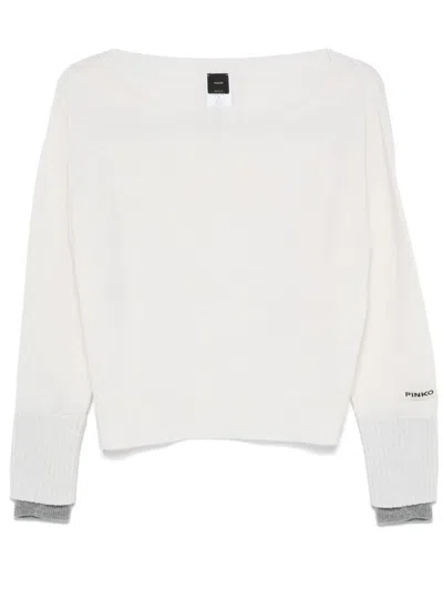 Pinko Sweaters In Bianco E Grigio