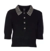 Pinko Black Wool-blend Sweater In Black