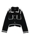 Pinko Sulcis Wool Collared Cardigan Sweater In Black
