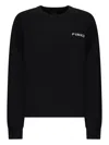 Pinko Black Love Birds Maxi Logo Sweater In Black