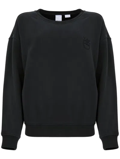 Pinko Logo Embroidered Crewneck Sweatshirt In Black