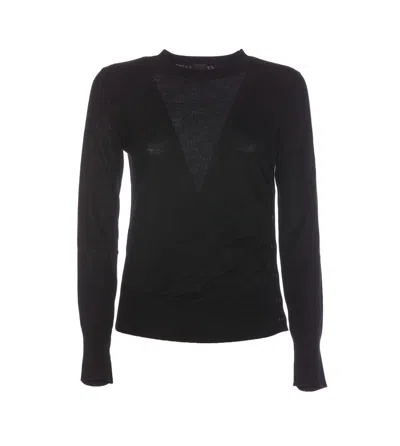 Pinko Diraspatura Crewneck Knitted Jumper In Black