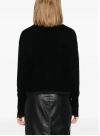 Pinko Cashmere-blend Turtleneck With Metallic Cuffs In Black