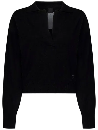 Pinko Evanescente Wool Sweater In Black