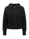 Pinko Pull Côtelé À Col Zippé In Black