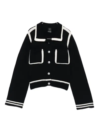 Pinko Sweaters Blu Bianco In Black
