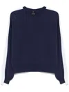 Shop Pinko Blue 'emporio' Sweater In Blu E Bianco