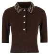 Pinko Emilia Sweater With Strass In Brown