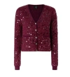 Pinko Sequined Long-sleeve Cardigan In Brown