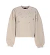 Pinko Beige Bibiana Sweatshirt In Brown