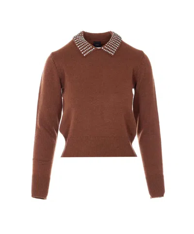 Pinko Sweaters In Brown