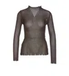 Pinko Semi-sheer Distressed Jumper In Brown