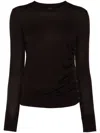 Pinko Diraspatura Crewneck Knitted Jumper In Brown