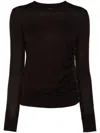 Pinko Diraspatura Crewneck Knitted Jumper In Brown