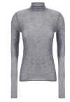 Pinko Semi-sheer Wool Sweater In Gray