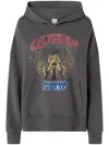 Pinko Motorbike Rider-print Oversized Hoodie In Gray