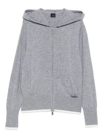 Pinko Hooded Zip-up Cardigan In Gold