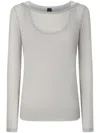 Pinko 'merci' Sweater In Grey Cotton In Grey