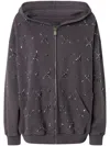Pinko Sweat-shirt À Capuche Avec Broderie Bijou In Grey