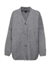 Pinko Blended Wool Cardigan In Grey