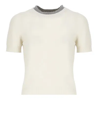 Pinko Sweaters Ivory In Beige