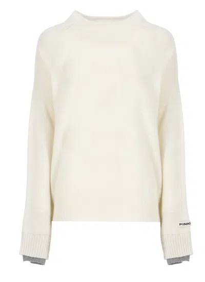 Pinko Sweaters Ivory In Beige