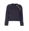 Pinko Crewneck Knitwear With Gold Logo Buttons In Multi