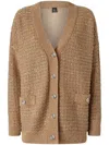 Pinko Textured Knit Sweater With Deep V-neckline In Multicolor