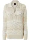 Pinko Perforated Design Women's Sweater In Multicolor
