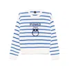 Pinko Crew Neck Striped Pattern Sweatshirt In Multicolor