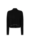 Pinko Cashmere-blend Turtleneck With Metallic Cuffs In Nero Limousine Nero
