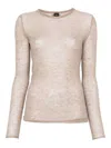 Pinko Beige Wool Blend Sweater In Neutral