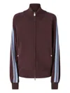 Pinko Burgundy Zip-up Jacket With Light Blue Stripes In Red