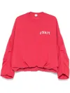 Pinko Logo-print Sweatshirt In Rosso-passata Di Pom.